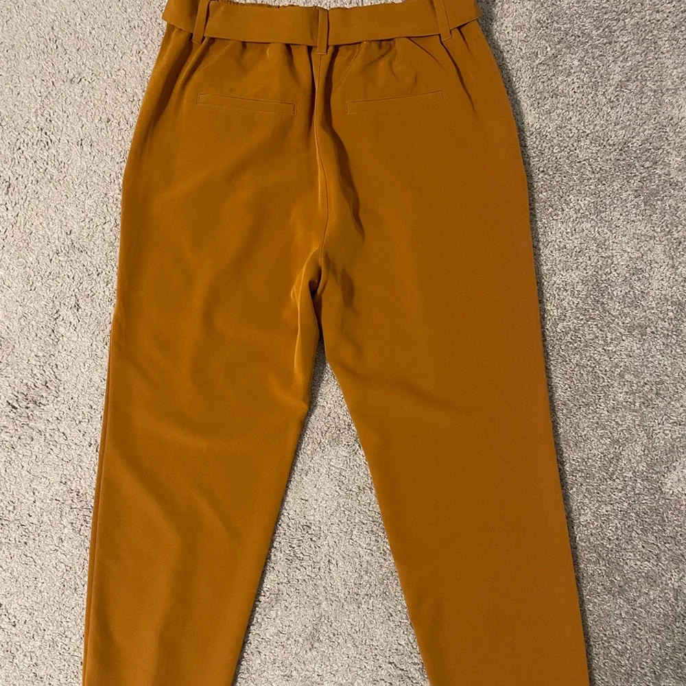 Women's Mustard Tie-Waist Pants - Picture 6 of 7